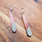 Peach Wood & Resin Teardrop Sterling Silver Earrings